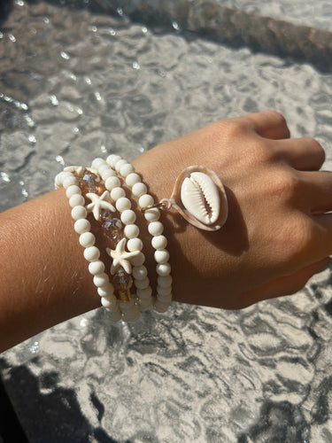 Pulsera estrella de mar blanca